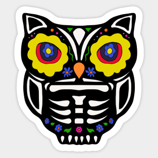 Adorable Sugar Skull Owl Sticker